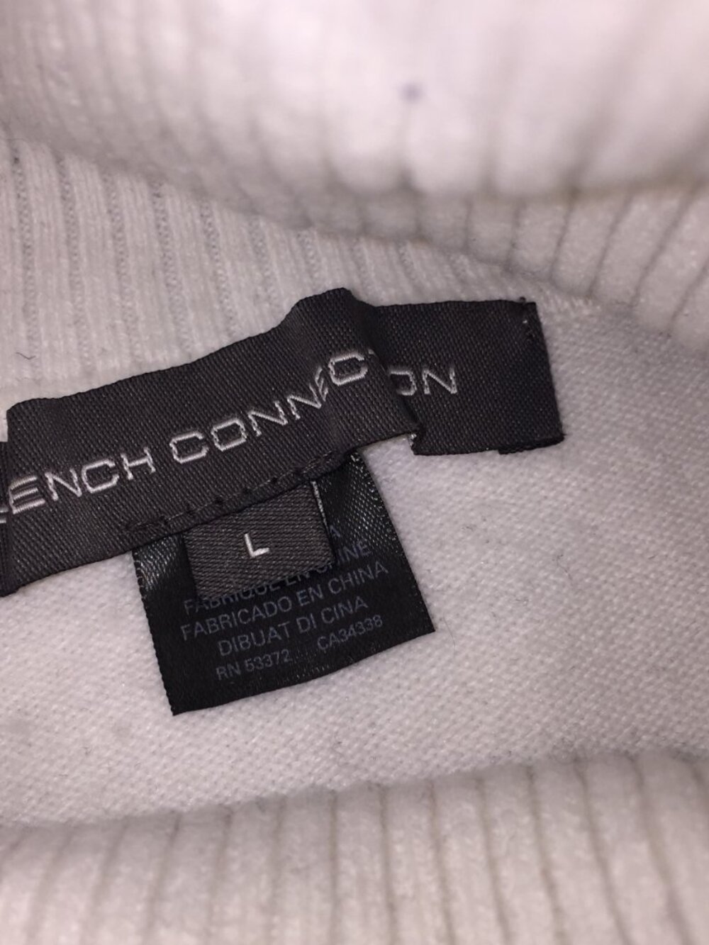 French Connection Striped Turtleneck Sweater L - Picture 5 of 5